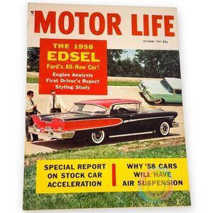 Motor Life Magazine October 1957 1958 Edsel Fiat 1100 Dream Car Prototypes